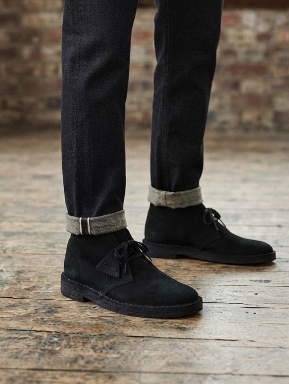 Clarks Desert Boot Black Suede Men's Size 11.5